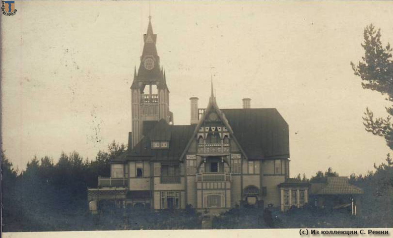 Открытка, отправленная в июне 1911 г. из Ваммельсуу в Старый Петергоф Е. Н. Гусман. Иллюстративная сторона открытки - дача Воронина/Рейнбота в Метсякюля
(с) Из коллекции С. Ренни sr_Vammelsuu_Peterhoff_1911-05a.jpg