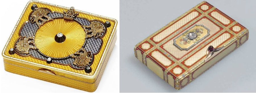 табакерка и портсигар (золото, бриллианты, платина) Карл Бланк 1900е.jpg