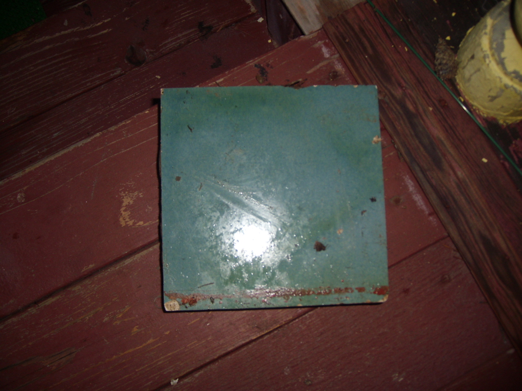 плохо передается цвет.Но кажется,это плитка с сине-голубой печи на вилле. Нашла на вилле под окном.