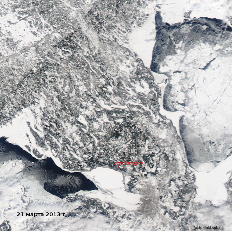 Ледовая обстановка в Финском заливе и в западной части Ладожского озера на 21 марта 2013 г.