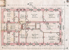 Фрагмент чертежа вокзала станции Ланская, 1909 г.