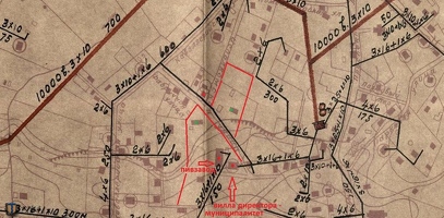 Пивзавод и участки директоров на карте 1940 г.