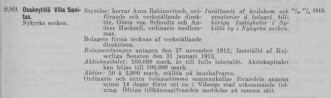 01.01.1913 Registeringstidning för varumärken no 512