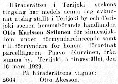 Сейлонен 1929 16.03. под опекой, признан невменяемым.jpg