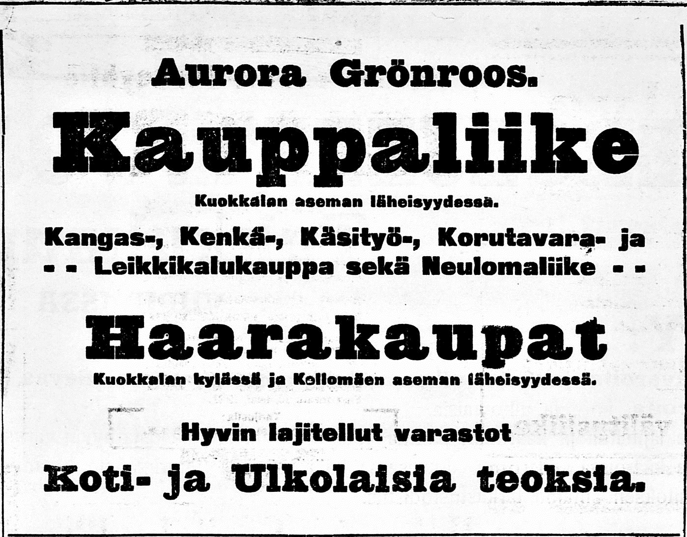 =Аврора Грёнроос 1911 филиалы в Куоккале и ст.Келломяки.jpg