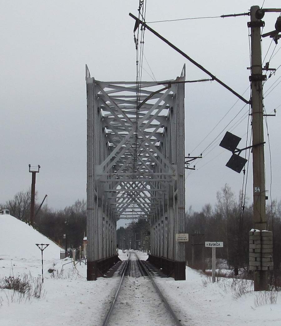 Железнодорожный мост в Лосево. Фото 23 февраля 2013 г