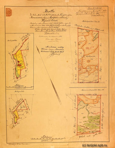 Карта межевания участков 1903-1904 гг. - Карта межевания участков 1903-1904 гг. Kellomaki_church_map2-1.jpg