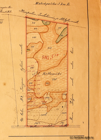 Карта межевания участков 1903-1904 гг., фрагмент - Карта межевания участков 1903-1904 гг., фрагмент Kellomaki_church_map2-3.jpg