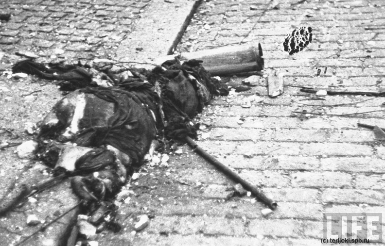 Civilian casuality lying in the street after a Russian air raid.
Location: Viipuri, Finland
Date taken: December 1939
Photographer: Carl Mydans
(c) Time Inc c89.jpg