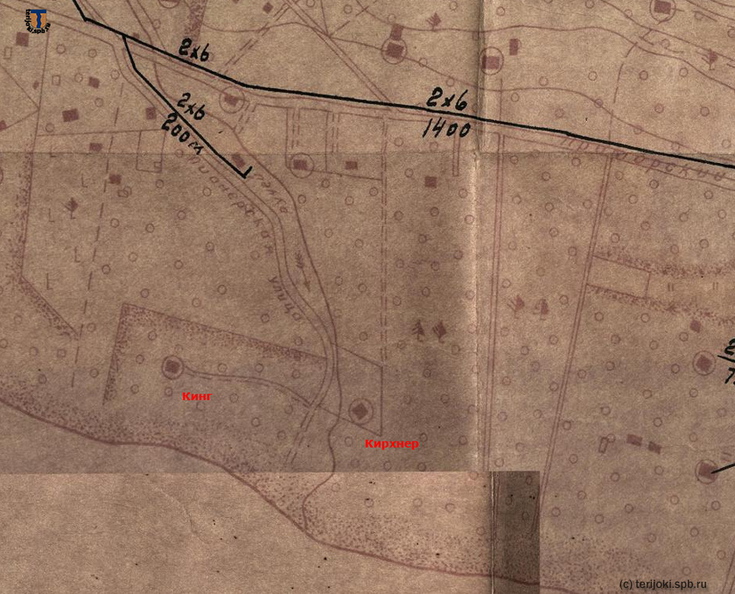Дача Кирхнера на фрагменте карты Терийок 1940 г. map_Uotinen_King_Kirchner_1940.jpg