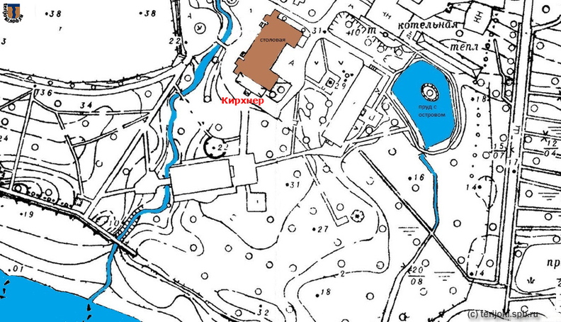Дача Кирхнера на фрагменте карты Зеленогорска начала 1980-х гг. map_Uotinen_King_Kirchner_198x-2.jpg