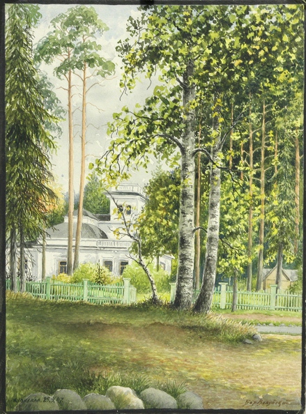 Акварель Бориса Волуйского Куоккала, 25.9.47 . 201002-1_BVolujskiy_Kuokkala_1947.jpg