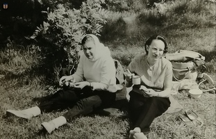 Мария Сергеевна и М. С. Корбацкова в походе с учениками. Начало 1970-х годов