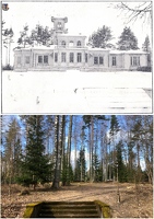 Дом Егеря главное здание вид с площадки 1932 и 2021г