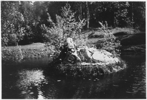 усадьба Арронга.  остров с фонтаном -Русалка- 1938г. разрушен