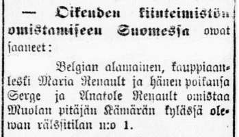 1904 имение Кямяря парц.1  семья Рено